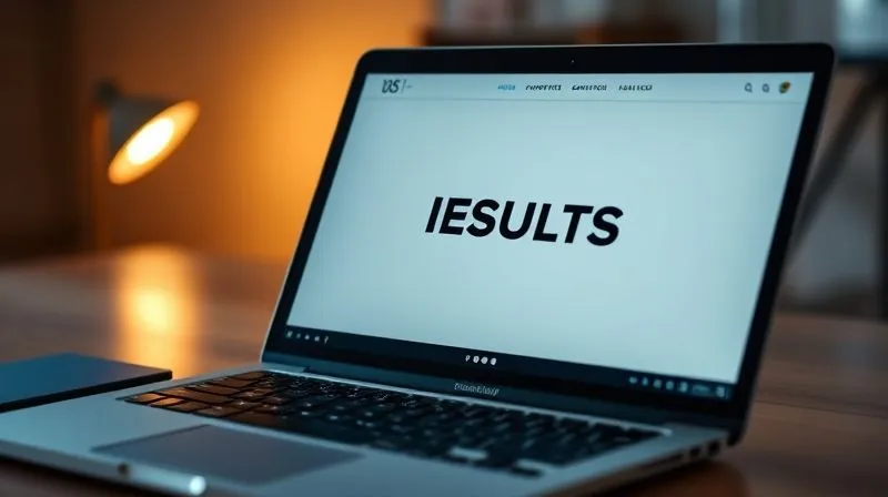 A photorealistic close-up of a meticulously designed, minimalist digital portfolio page on a laptop screen, but with clear, bold overlay text highlighting "RESULTS" and "ROI". Cinematic lighting, sharp focus on the screen, depth of field, 8K hyper-detailed, professional photography, shot on a high-end DSLR.