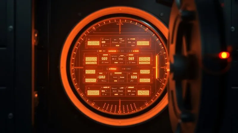 A photorealistic image of a digital vault opening, revealing layers of cached data represented as glowing energy, symbolizing fast access and security. Cinematic lighting, 8K, sharp focus.