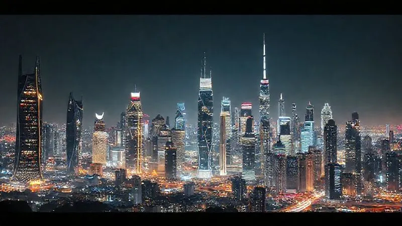 A photorealistic image of a futuristic, glowing city skyline, with sleek, interconnected buildings constantly shifting and adapting, symbolizing an evolutionary architecture. Cinematic lighting, sharp focus on the dynamic structures, depth of field blurring the distant horizon, 8K hyper-detailed, shot on a high-end DSLR.