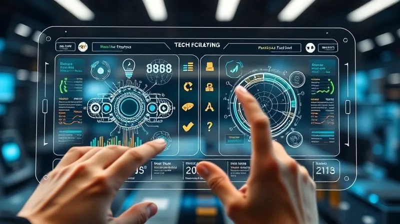 A photorealistic, highly detailed infographic comparing two complex tech products side-by-side, using clear icons, vibrant color coding, and concise data points. The infographic is displayed on a sleek, futuristic transparent screen, with a hand interacting with it. Cinematic lighting, sharp focus on the infographic details, depth of field blurring a modern tech workspace. 8K hyper-detailed, shot on a high-end DSLR.