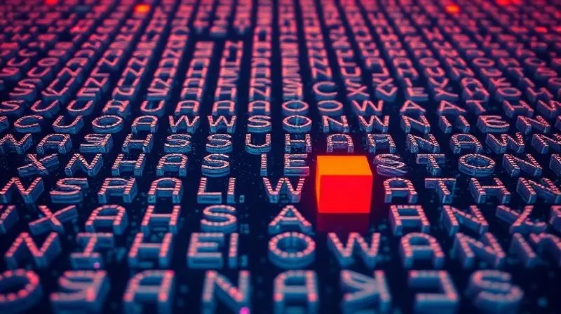 A photorealistic, professional photography of a vast digital ocean of identical, glowing text blocks stretching to the horizon, with a single, brightly colored, unique block standing out in the foreground. Cinematic lighting, sharp focus on the unique block, depth of field blurring the background, 8K hyper-detailed, symbolizing the challenge of differentiation in a sea of AI-generated content.